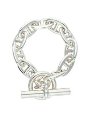 Hermes Chaine D'ancre TGM Silver Bracelet